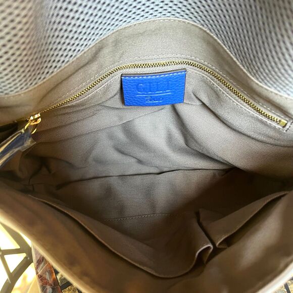 G.I.L.I. Haloguard Blue Leather Multi Pocket Travel RFID Shoulder Bag NWOT - Picture 6 of 12